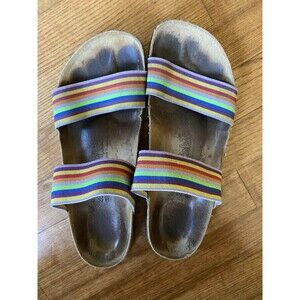 Birki’s X Birkenstock Curacao II Stretch Rainbow Sandal Size M 8 W 10 Slide Vaca